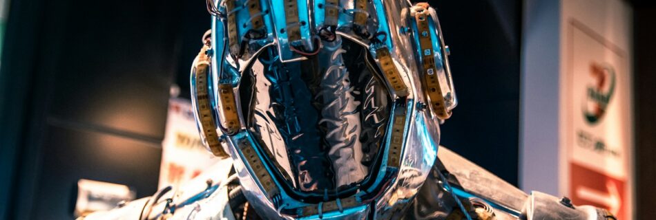 blue and black helmet on blue and white textile